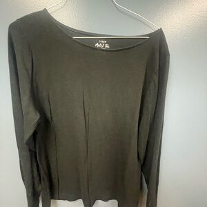 J. Crew Artist Tee Black Long Sleeve Blouse